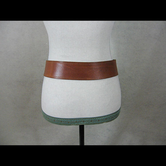 Boho Belt Big Buckle Medallion Wide Leather Belt Bohemian Hippie Vintage Belt - Picture 5 of 9